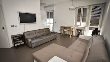 Smart TV, libri, biblioteca musicale, impianto stereo