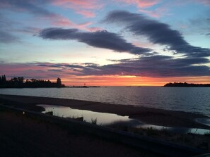On the beach, sun-loungers, beach towels - Large Vacation Home Across from Lake Superior & Short Walk to Lighthouse!! (Eagle Harbor)