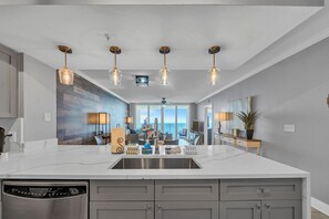 Fridge, microwave, oven, stovetop - Bella Vita- Stunning Emerald Beach Resort 2 Bedroom/2 Bathroom Penthouse (Panama City Beach)