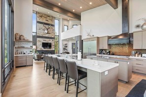 Fridge, microwave, oven, stovetop - Large Modern Estate by InvitedHome | Game Room, Firepit, Hot Tub, Steps to Ski (Park City)