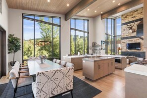 Fridge, microwave, oven, stovetop - Large Modern Estate by InvitedHome | Game Room, Firepit, Hot Tub, Steps to Ski (Park City)