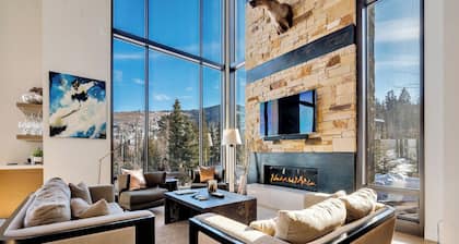 Large Modern Estate by InvitedHome | Game Room, Firepit, Hot Tub, Steps to Ski