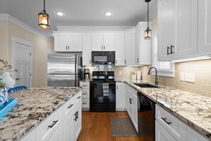 Fridge, microwave, oven, stovetop - T2 Carolina Beach House (3 blocks from the beach) (Carolina Beach)