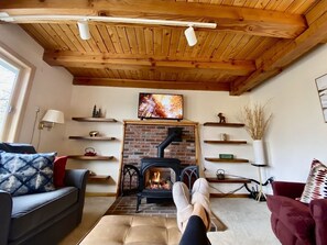Smart-TV, Kamin, Netflix, Hulu