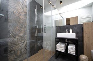 Ducha, secador de pelo, bidet, toallas