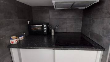 Grand réfrigérateur, micro-ondes, four, plaque de cuisson