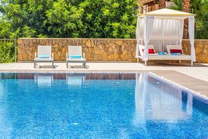 Pool - Villa Liman with Sea View, Mountain View, Wi-Fi, Pool, Terrace, Balcony & Garden (Bunyola)