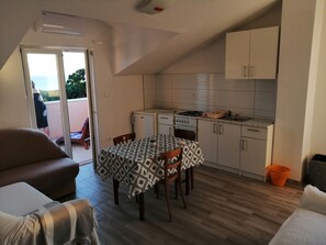 Apartment, 2 Bedrooms (Vesna) | Private kitchenette | Fridge, stovetop, electric kettle, cookware/dishes/utensils - Villa Vesna (Novalja)