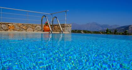 Modern hilltop villa with pool near Agios Nikolaos