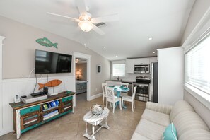 Cottage, Multiple Beds, Private Pool, Pool View | Living room | TV - Coconut Cottage #2 (Holmes Beach)