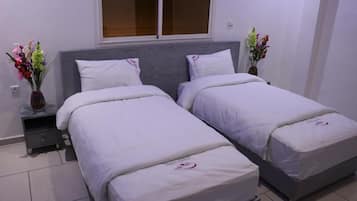 2 bedrooms, individually decorated, individually furnished, desk