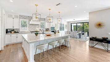 House, Multiple Beds, Private Pool | Private kitchen | Fridge, microwave, stovetop, dishwasher