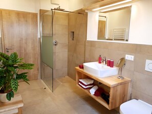 Dusche, Haartrockner, Handtücher