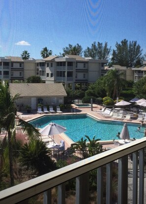 Outdoor pool, a heated pool - Top Floor Shell Island Beach Club 12D Available November 7-14 (Sanibel)