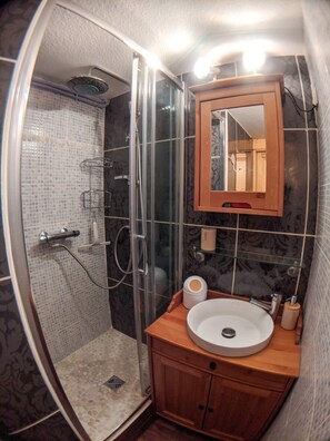 Shower, hair dryer