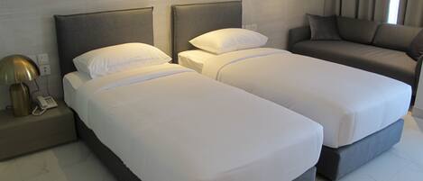 In-room safe, desk, laptop workspace, blackout curtains