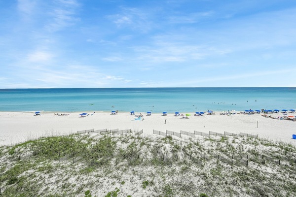 On the beach, sun-loungers, beach towels