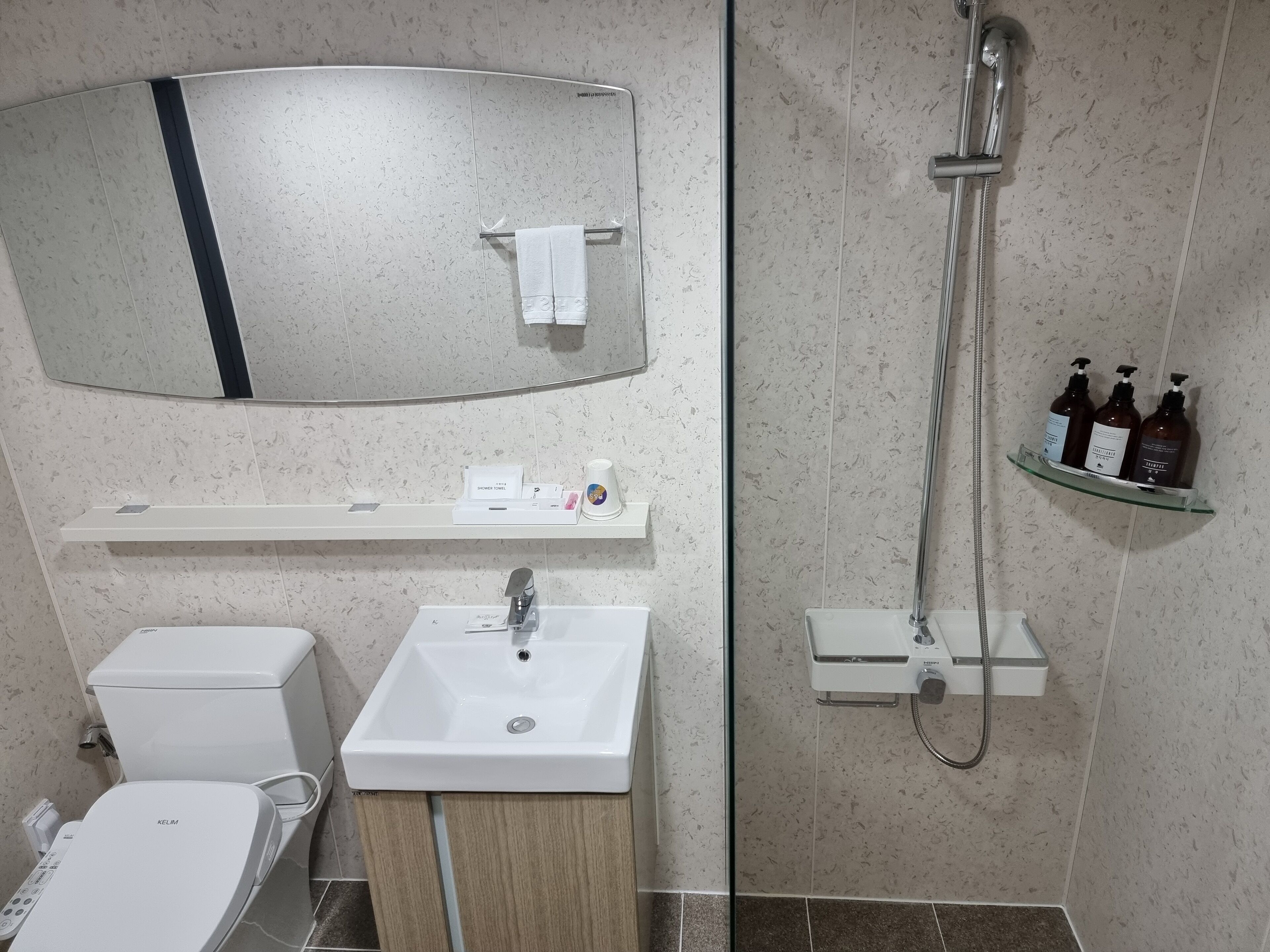 cinema room (no window) | bathroom | shower, free toiletries, hair dryer, bathrobes