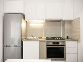 Deluxe Apartment | Private kitchen | Full-size fridge, oven, stovetop, dishwasher