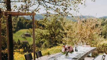Outdoor banquet area