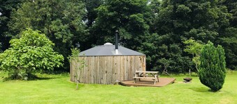 Apothecary yurt, a herbal retreat in field and woodland surroundings