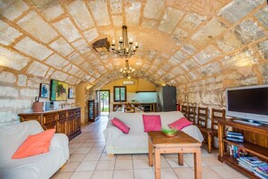 Fernseher, Kamin, Tischtennisplatte