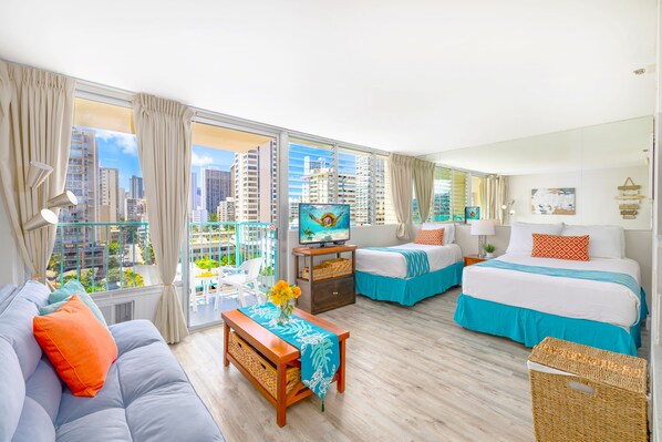 1 bedroom, iron/ironing board, free WiFi, bed sheets - Cozy Waikiki Studio at Aqua Aloha Surf (Honolulu)