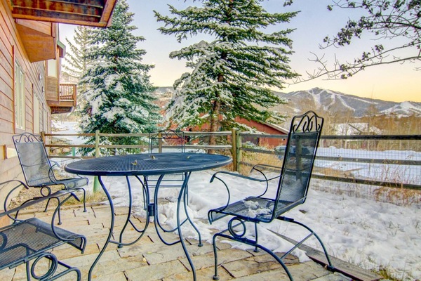 Patio space with lovely mountain views