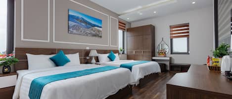 Family Quadruple Room | Premium bedding, down comforters, Select Comfort beds, minibar