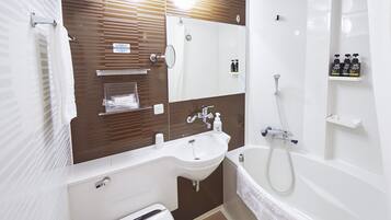 Tina con regadera, tina profunda, amenidades de baño gratuitas