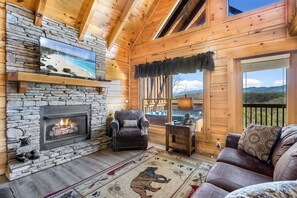 Fernseher, Kamin, Videospiele, DVD-Player