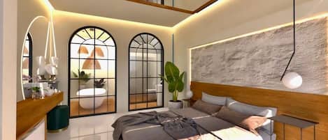 Habitación doble superior, vista a la alberca | Minibar, wifi gratis y ropa de cama