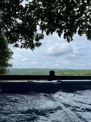 Outdoor spa tub - Breath Taking - Gorgeous Long Range Mountain and Lake Views Near Lake Blue Ridge (Morganton)