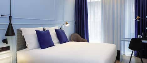 Minibar, desk, blackout curtains, soundproofing