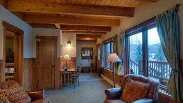 Cabin, Multiple Beds, Hot Tub | Living room | Fireplace