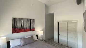 2 bedrooms, blackout curtains, iron/ironing board, free WiFi