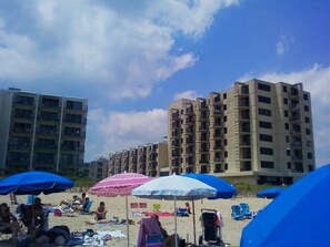 On the beach, sun-loungers - One bedroom Condo overlooking beach, Last minute deal - June 6 - 13 - 20% off (Rehoboth Beach)