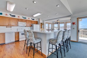 Fridge, microwave, oven, stovetop - 1509 - Sandpiper, Ocean Views and a very Short Walk to the Beach w/Private Pool! (Corolla)