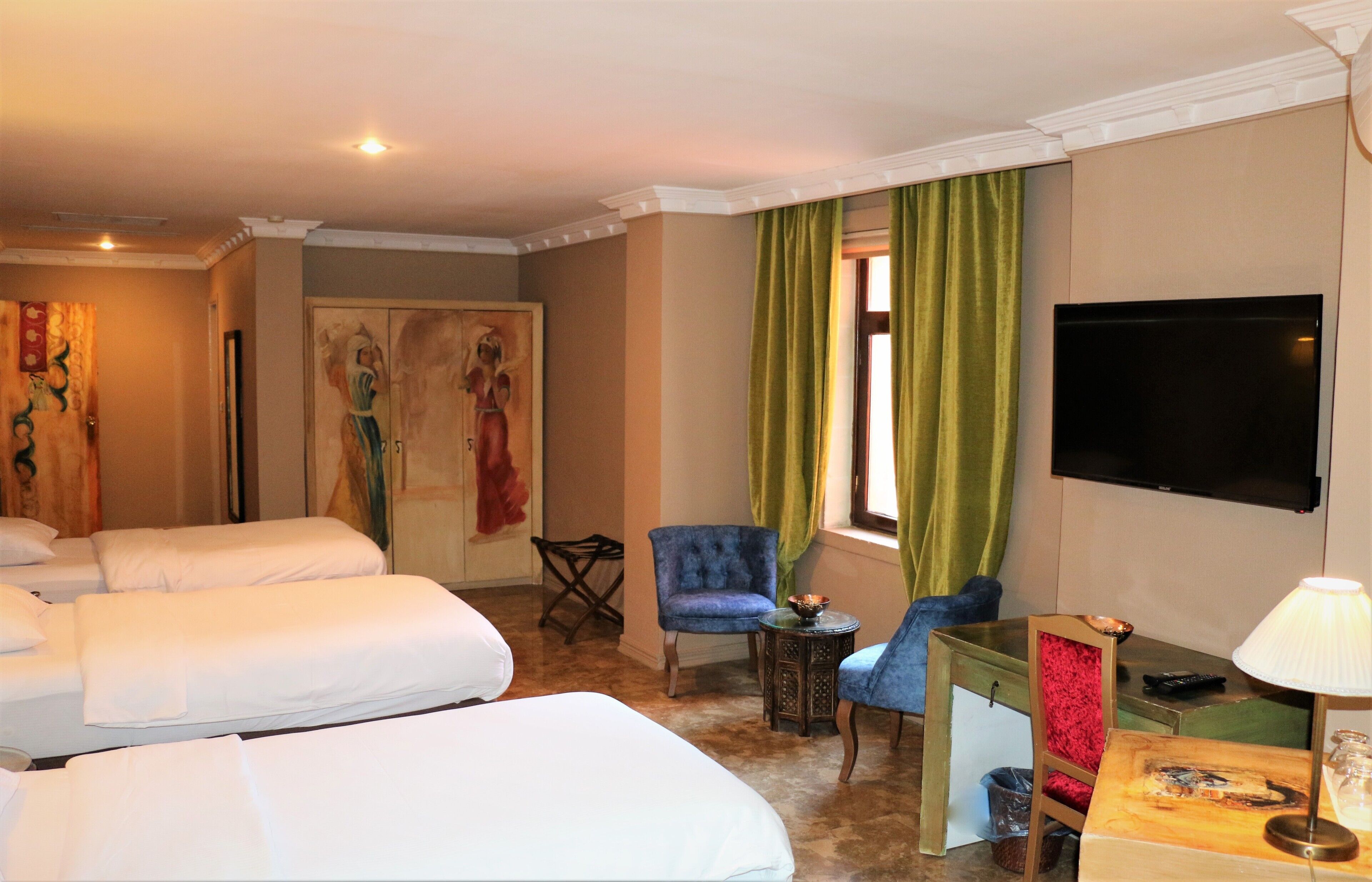 standard triple room | premium bedding, minibar, desk, laptop workspace