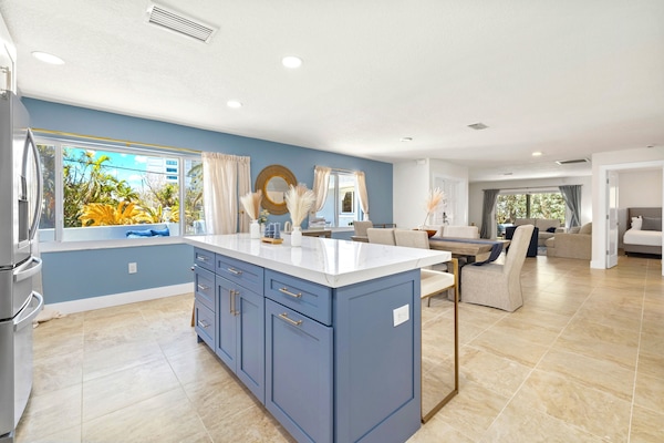 Siesta Key vacation rental near the water with two private patios.