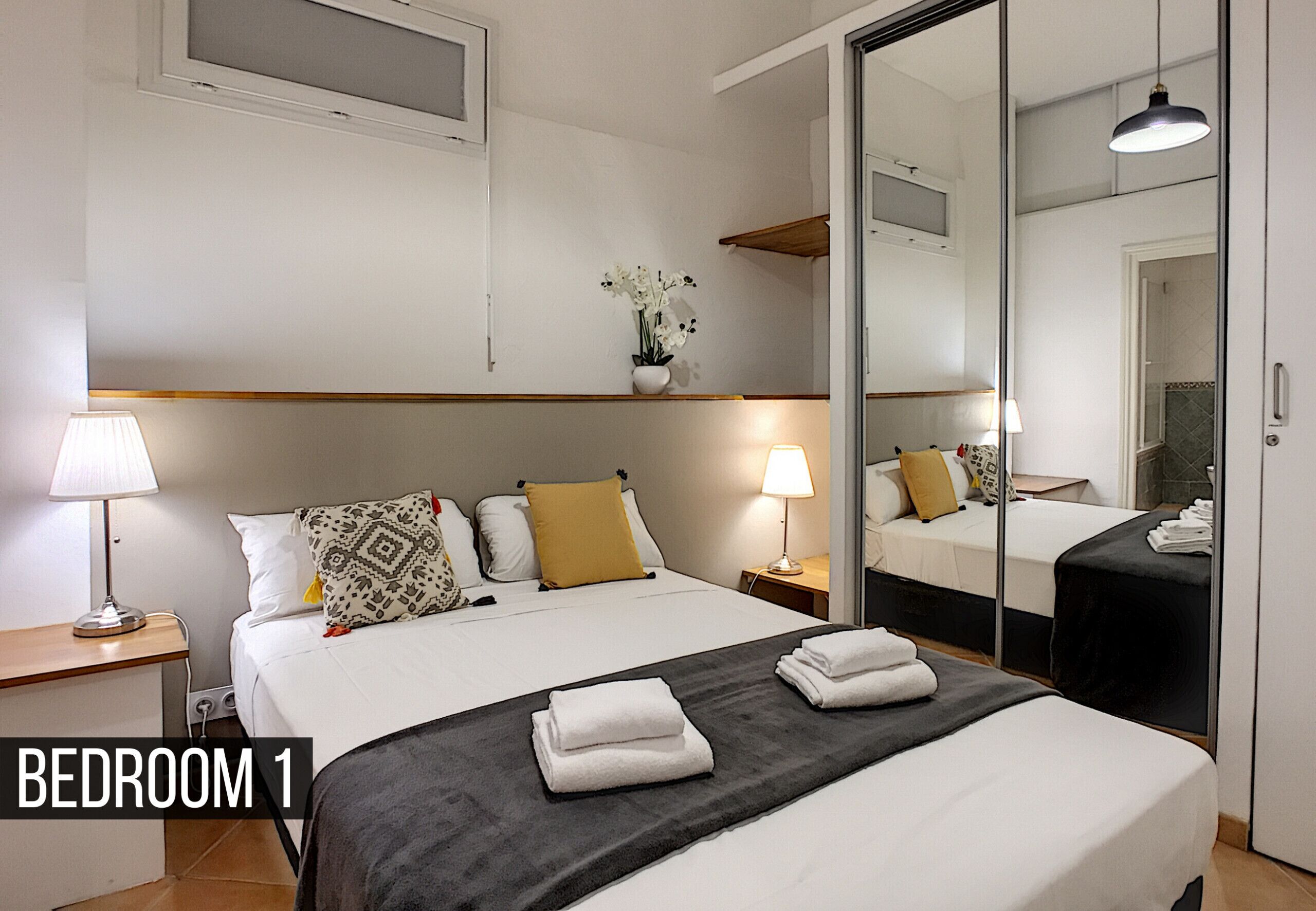 2 bedrooms, iron/ironing board