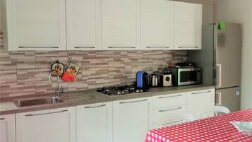 Apartment, 3 Bedrooms | Private kitchen | Full-size fridge, microwave, stovetop, dishwasher