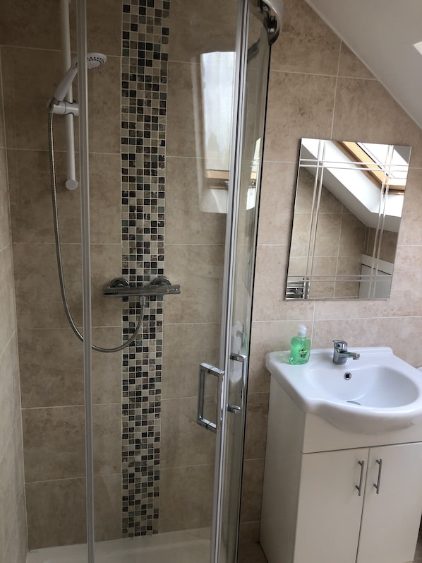 Apartment | Bathroom | Shower, towels, toilet paper