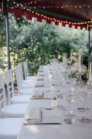 Outdoor banquet area