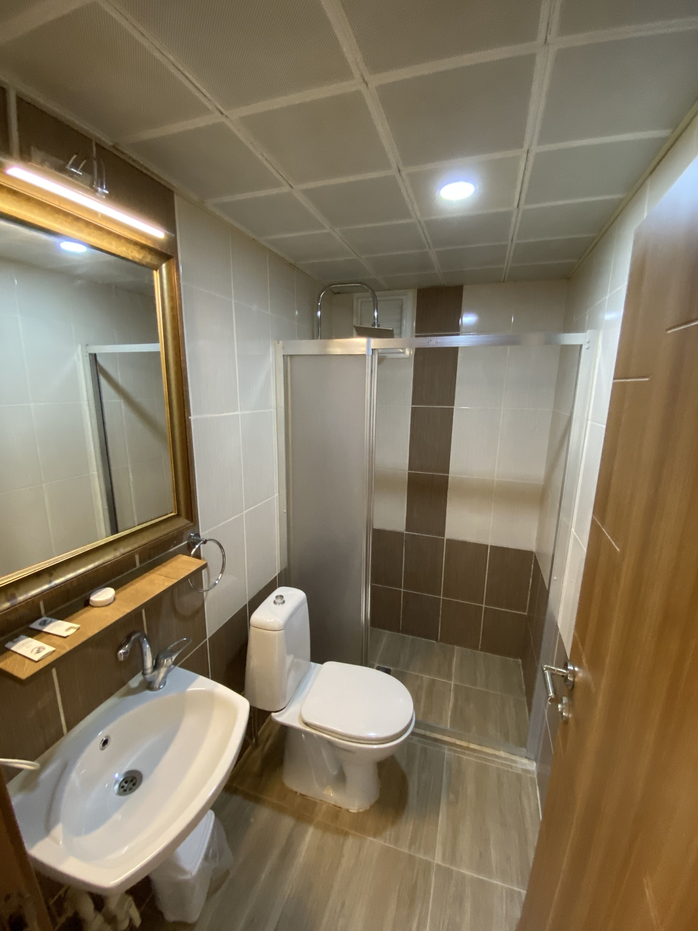 standard suite, 1 double bed, garden view | bathroom | shower, hair dryer, slippers, towels