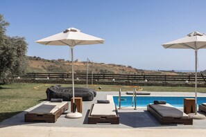 Outdoor pool, pool loungers - Dimokritos Villa IV,  a homestay experience (Aggeliana, Rethymno)