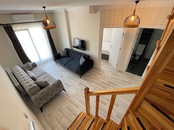 Family Duplex, 2 Bedrooms, City View | Bed sheets - Trios Apart (Gökçeada)