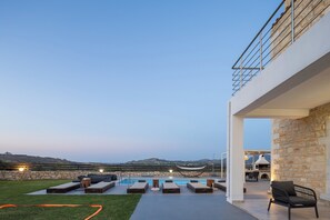 Outdoor pool, pool loungers - Dimokritos Villa VI, a homestay experience (Aggeliana, Rethymno)