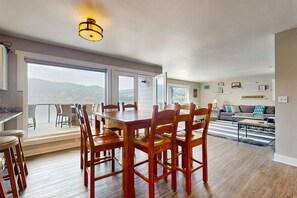 Dining - Stunning home on the water with large deck, private dock, firepit (Manson)