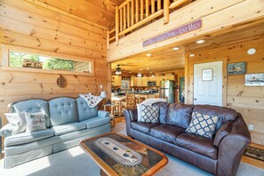 Smart TV, fireplace, video games, DVD player